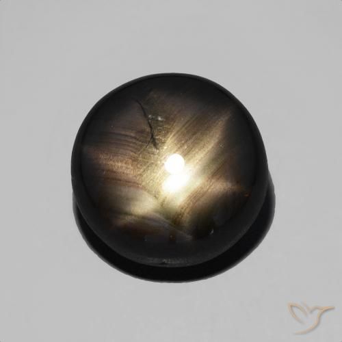 6.21ct Natural Preto Safira estrela, Redondo, Opaco