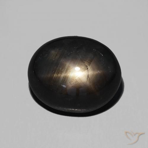 6.71ct Natural Preto Safira estrela, oval, Opaco