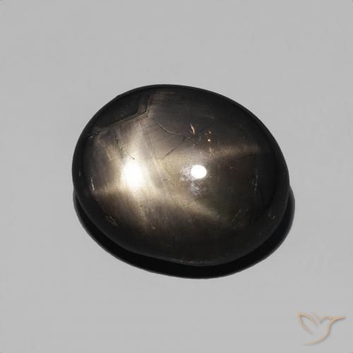 Safira estrela Preto Natural 4.92ct, oval, Opaco