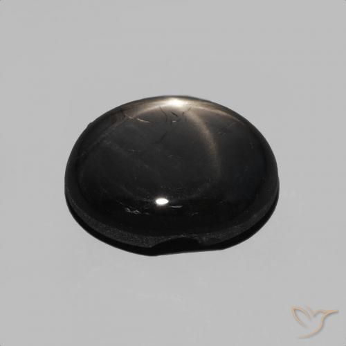 Safira estrela Preto Natural 4.92ct, oval, Opaco
