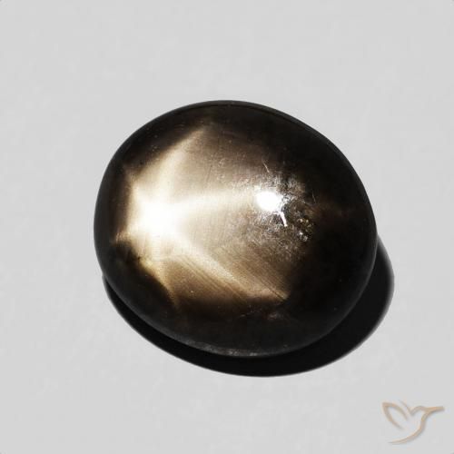 Safira estrela Preto Natural 7.12ct, oval, Opaco