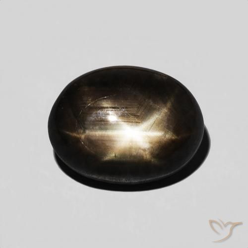 5.59ct Natural Preto Safira estrela, oval, Opaco