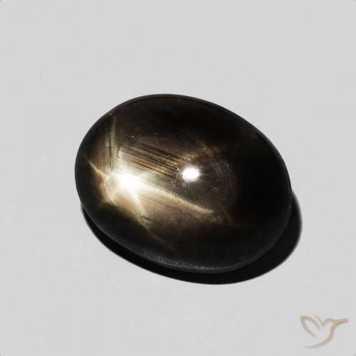 Safira estrela Preto Natural 5.59ct, oval, Opaco
