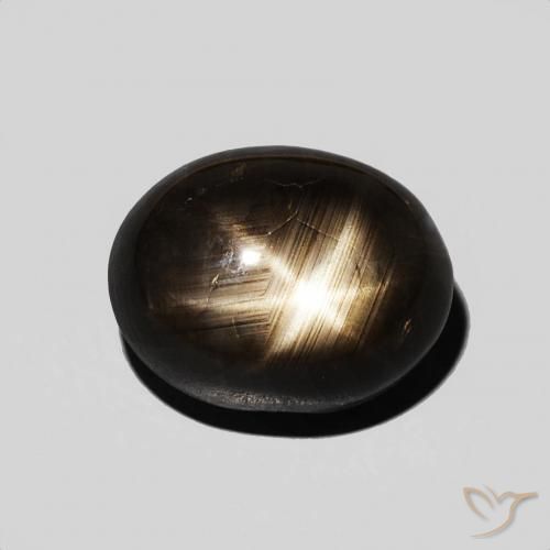 6.67ct Natural Preto Safira estrela, oval, Opaco