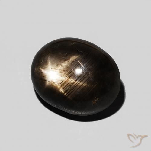 Safira estrela Preto Natural 6.67ct, oval, Opaco
