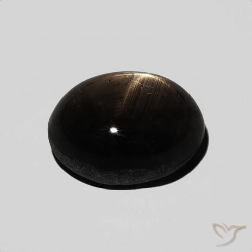 Safira estrela Preto Natural 6.67ct, oval, Opaco