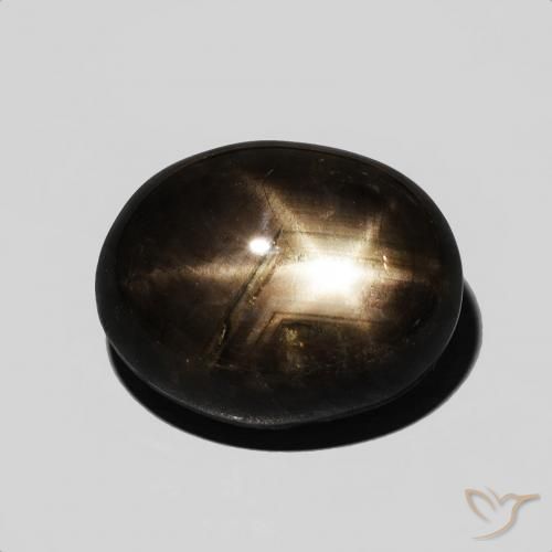 7.59ct Natural Preto Safira estrela, oval, Opaco