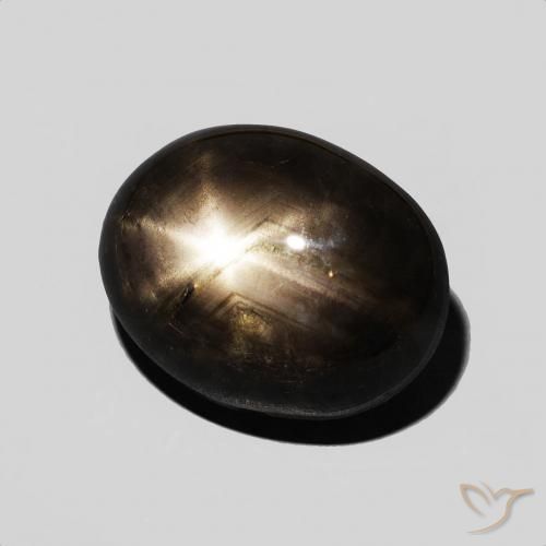 Safira estrela Preto Natural 7.59ct, oval, Opaco