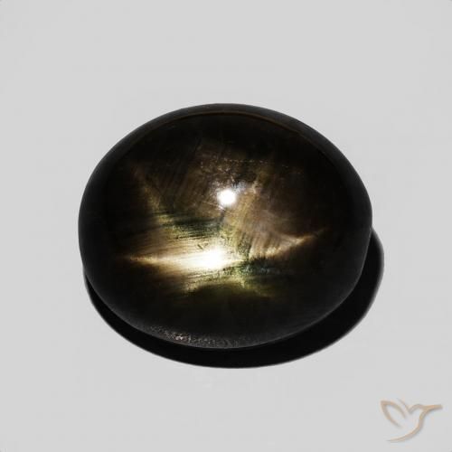 8.75ct Natural Preto Safira estrela, oval, Opaco