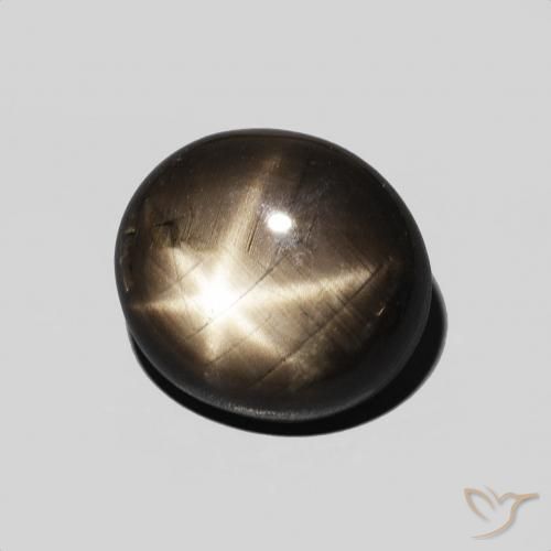 Safira estrela Preto Natural 5.39ct, oval, Opaco