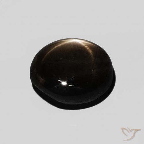 Safira estrela Preto Natural 5.39ct, oval, Opaco