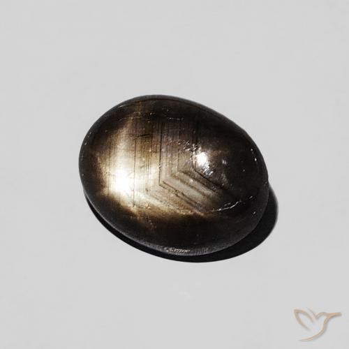 Safira estrela Preto Natural 1.29ct, oval, Opaco