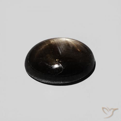 Safira estrela Preto Natural 1.29ct, oval, Opaco