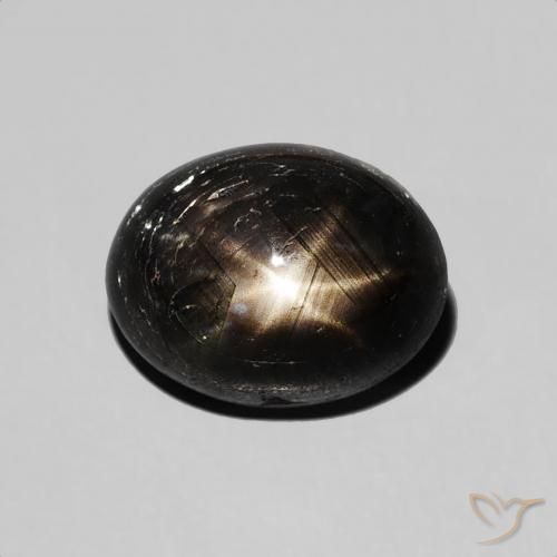 3.50ct Natural Preto Safira estrela, oval, Opaco