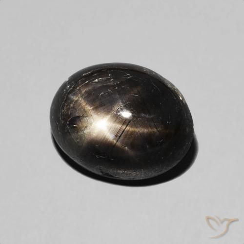 Safira estrela Preto Natural 3.50ct, oval, Opaco
