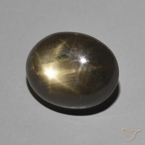 Safira estrela Preto Natural 5.97ct, oval, Opaco