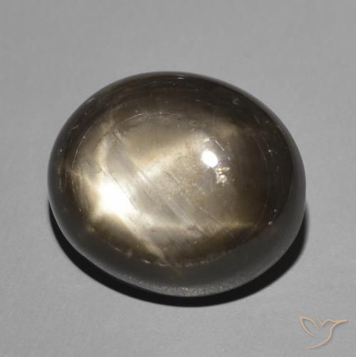 Safira estrela Preto Natural 8.65ct, oval, Opaco