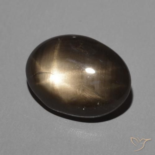 Safira estrela Preto Natural 2.95ct, oval, Opaco