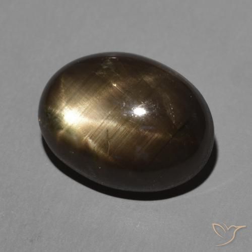 Safira estrela Preto Natural 3.95ct, oval, Opaco