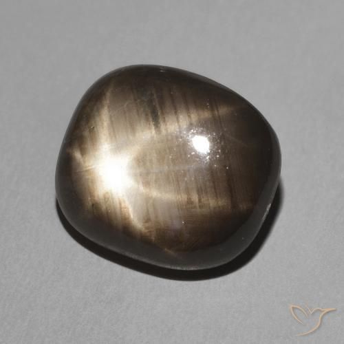 Safira estrela Preto Natural 3.91ct, Almofada, Opaco