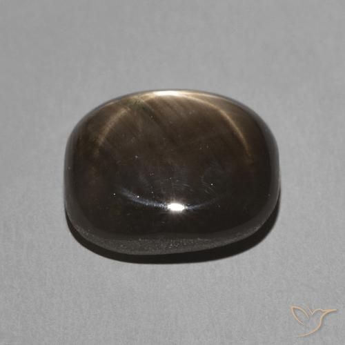 Safira estrela Preto Natural 3.91ct, Almofada, Opaco