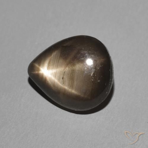 Safira estrela Preto Natural 2.19ct, Formato de pêra, Opaco