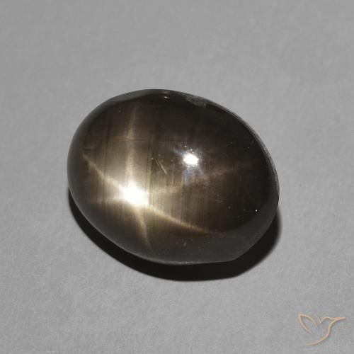 Safira estrela Preto Natural 3.50ct, oval, Opaco