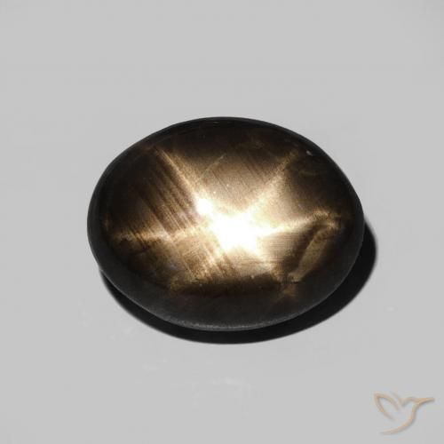 2.82ct Natural Preto Safira estrela, oval, Opaco
