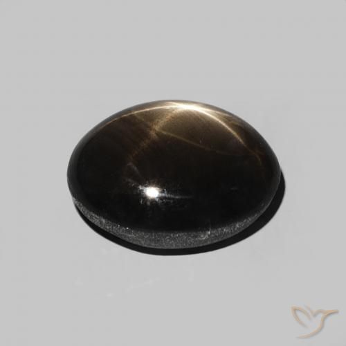 Safira estrela Preto Natural 2.82ct, oval, Opaco