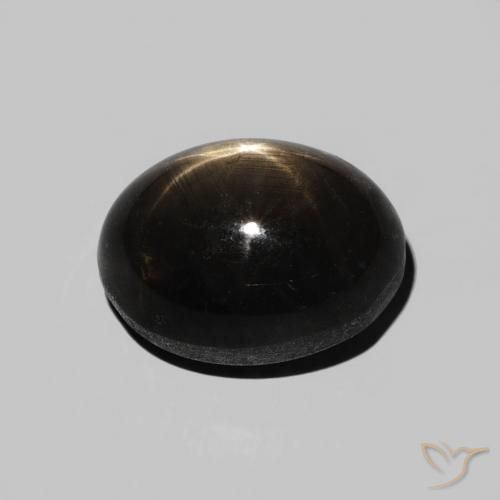 Safira estrela Preto Natural 5.81ct, oval, Opaco
