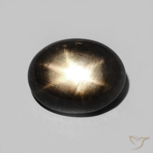 5.70ct Natural Preto Safira estrela, oval, Opaco