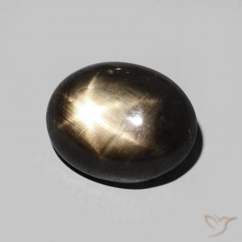 Safira estrela Preto Natural 5.70ct, oval, Opaco