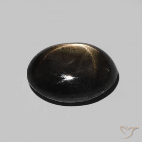 Safira estrela Preto Natural 5.70ct, oval, Opaco