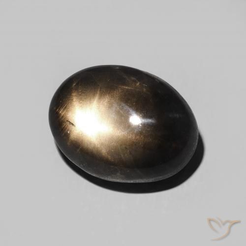 Safira estrela Preto Natural 5.13ct, oval, Opaco