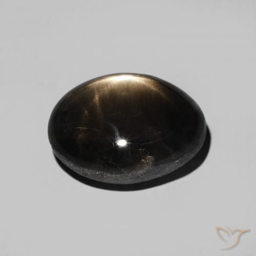 Safira estrela Preto Natural 5.13ct, oval, Opaco