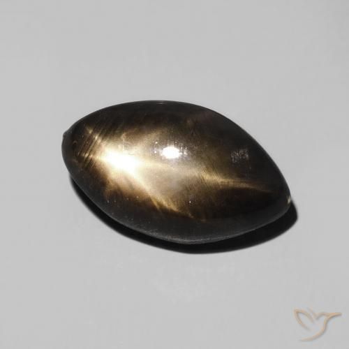 Safira estrela Preto Natural 3.28ct, Marquesa, Opaco