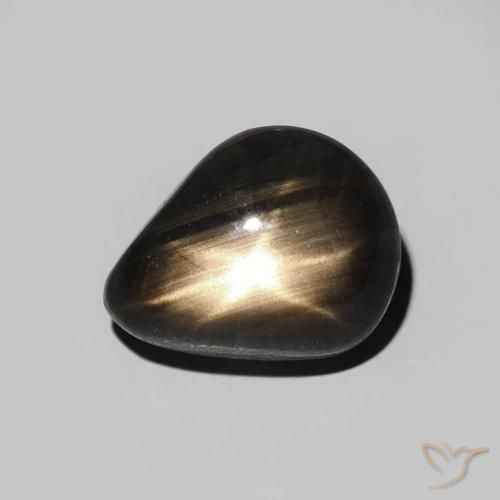 3.86ct Natural Preto Safira estrela, Formato de pêra, Opaco