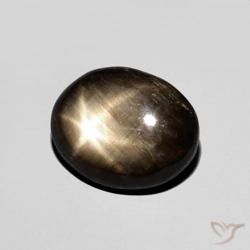 Safira estrela Preto Natural 4.38ct, oval, Opaco