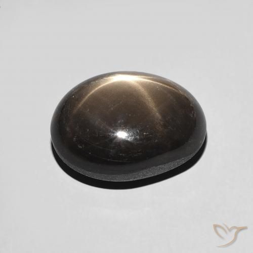 Safira estrela Preto Natural 5.51ct, oval, Opaco