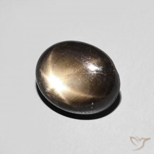 Safira estrela Preto Natural 4.45ct, oval, Opaco