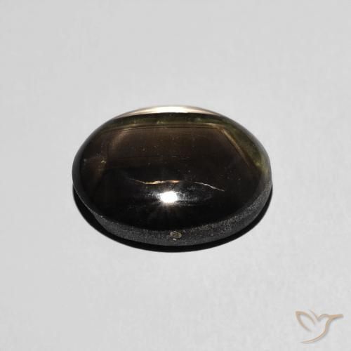 Safira estrela Preto Natural 3.97ct, oval, Opaco