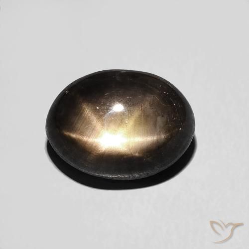 4.05ct Natural Preto Safira estrela, oval, Opaco