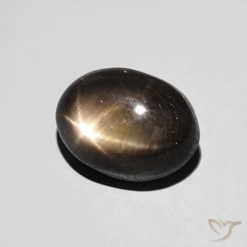 Safira estrela Preto Natural 4.05ct, oval, Opaco