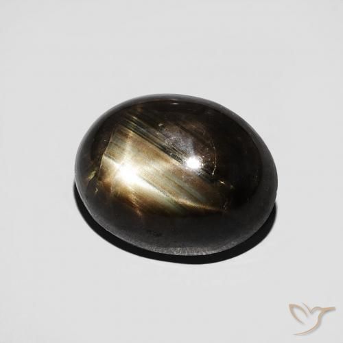 Safira estrela Preto Natural 4.67ct, oval, Opaco