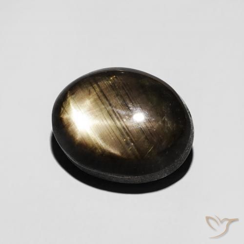 Safira estrela Preto Natural 5.20ct, oval, Opaco