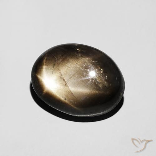 Safira estrela Preto Natural 4.49ct, oval, Opaco
