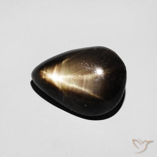 Safira estrela Preto Natural 4.01ct, Formato de pêra, Opaco