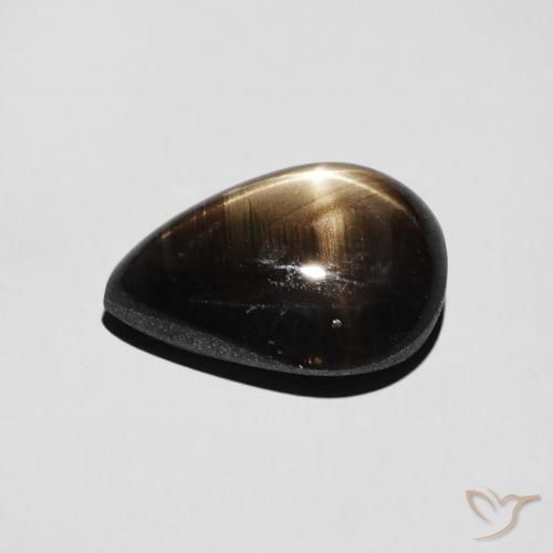 Safira estrela Preto Natural 4.01ct, Formato de pêra, Opaco