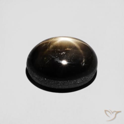 Safira estrela Preto Natural 4.30ct, oval, Opaco