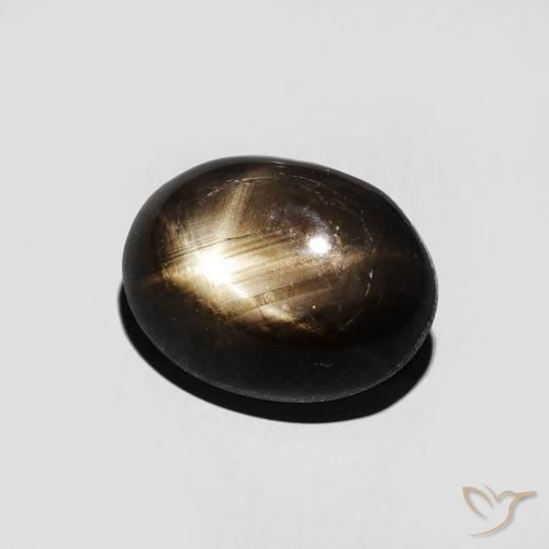 Safira estrela Preto Natural 3.16ct, oval, Opaco